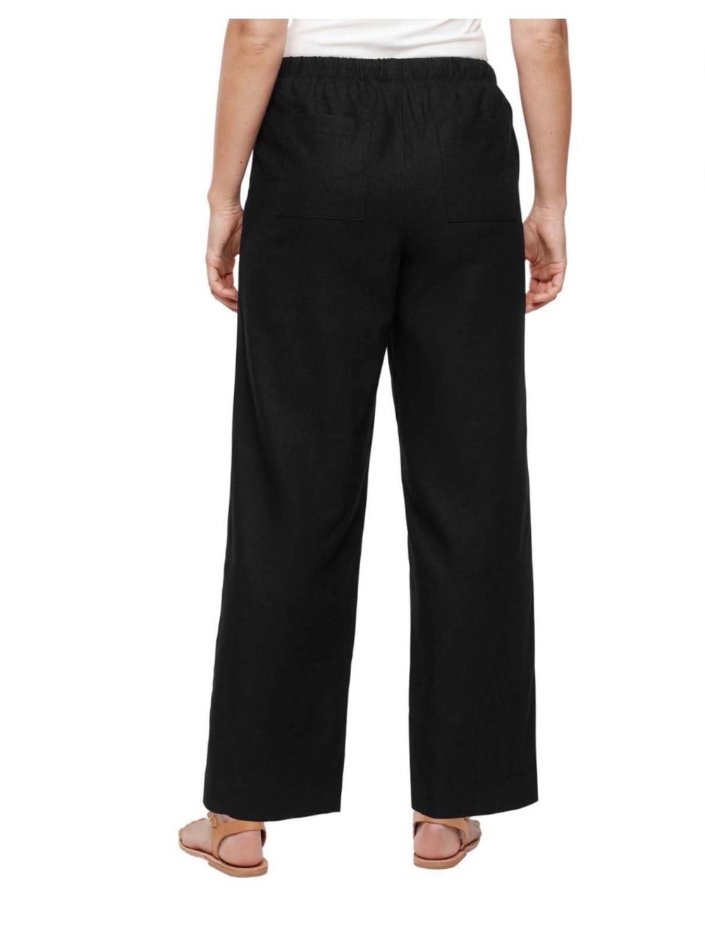 Gap Black Wide Leg Linen Blend Lined Pants XL New Without Tags